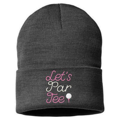 Lets Par Tee Funny Party Golf Sustainable Knit Beanie