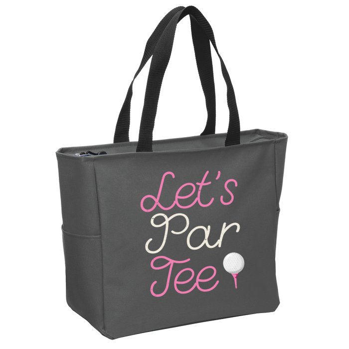Lets Par Tee Funny Party Golf Zip Tote Bag