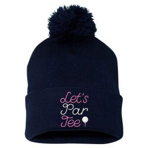 Lets Par Tee Funny Party Golf Pom Pom 12in Knit Beanie