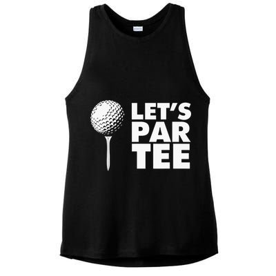 Lets Par Tee Funny Golf Lover Game Day Ladies PosiCharge Tri-Blend Wicking Tank