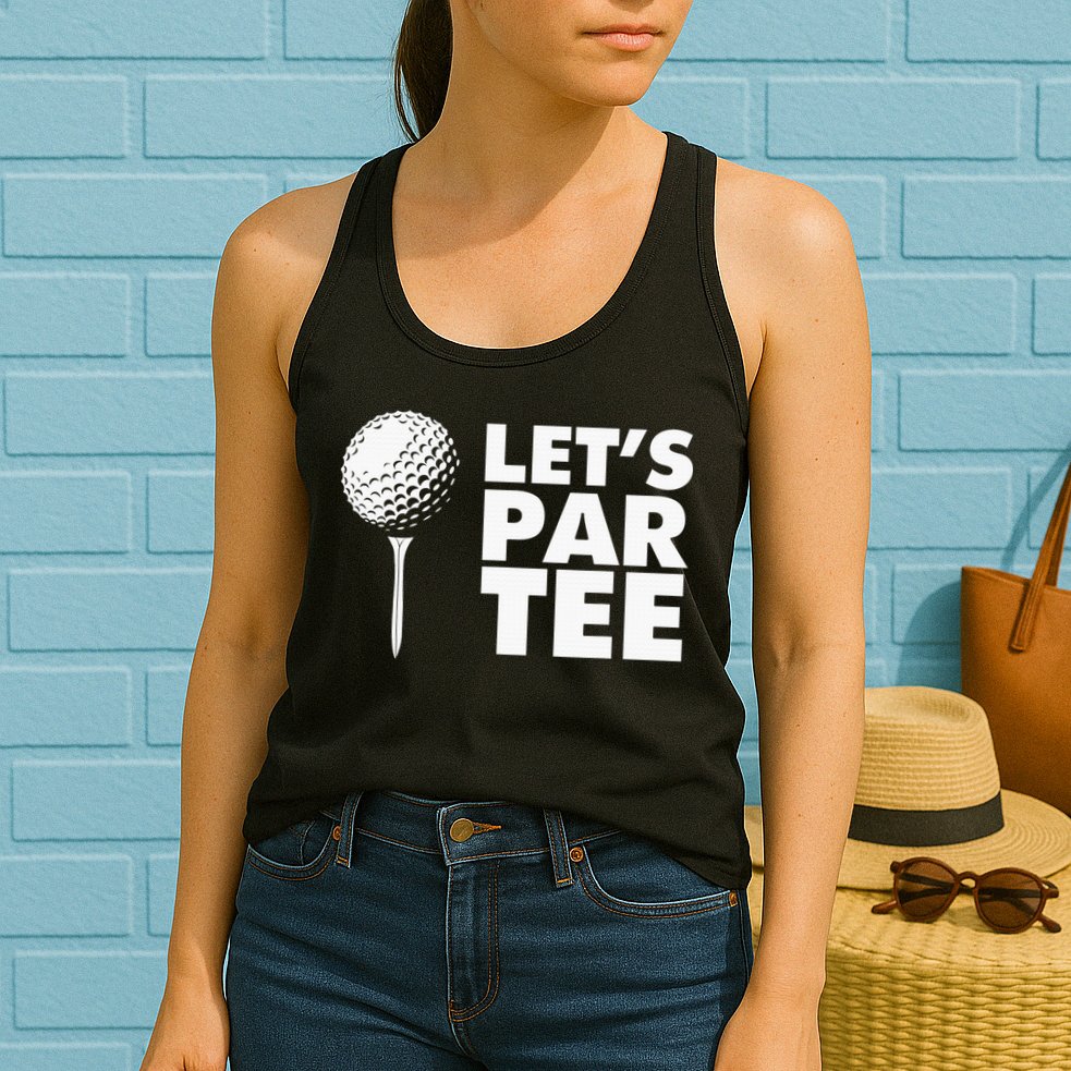 Lets Par Tee Funny Golf Lover Game Day Womens Tank Top