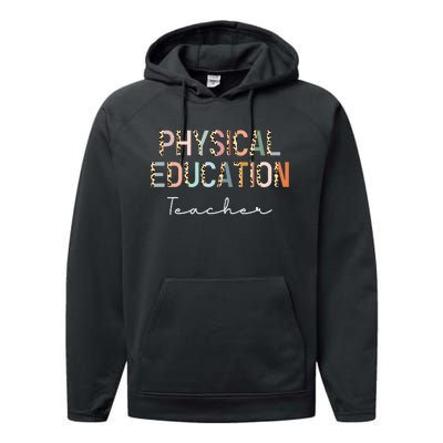 Leopard Pe Teacher Back to School Physical Education Teacher Performance Fleece Hoodie