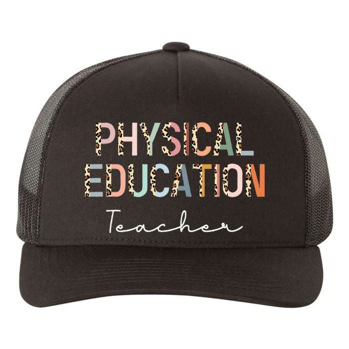 Leopard Pe Teacher Back to School Physical Education Teacher Yupoong Adult 5-Panel Trucker Hat