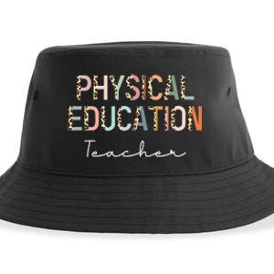 Leopard Pe Teacher Back to School Physical Education Teacher Sustainable Bucket Hat