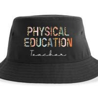 Leopard Pe Teacher Back to School Physical Education Teacher Sustainable Bucket Hat