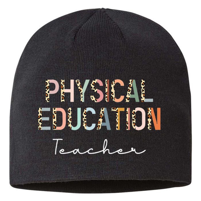 Leopard Pe Teacher Back to School Physical Education Teacher Sustainable Beanie