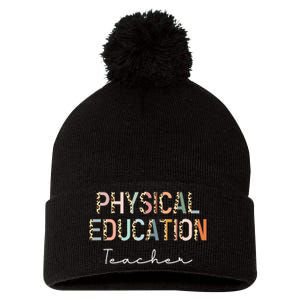 Leopard Pe Teacher Back to School Physical Education Teacher Pom Pom 12in Knit Beanie