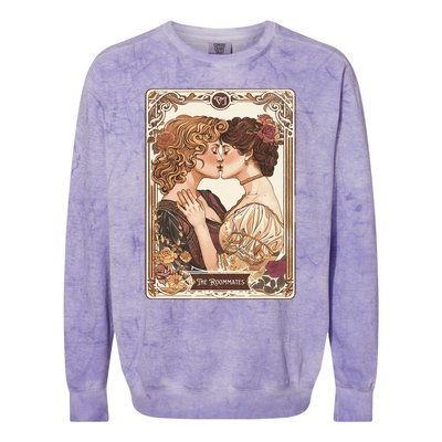 Lesbian Pride Tarot Card And They Were Roommates Colorblast Crewneck Sweatshirt