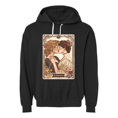 Lesbian Pride Tarot Card And They Were Roommates Garment-Dyed Fleece Hoodie