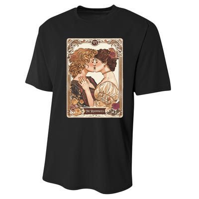 Lesbian Pride Tarot Card And They Were Roommates Performance Sprint T-Shirt