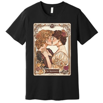 Lesbian Pride Tarot Card And They Were Roommates Premium T-Shirt