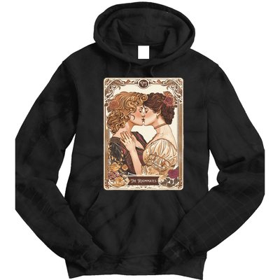 Lesbian Pride Tarot Card And They Were Roommates Tie Dye Hoodie