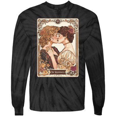 Lesbian Pride Tarot Card And They Were Roommates Tie-Dye Long Sleeve Shirt