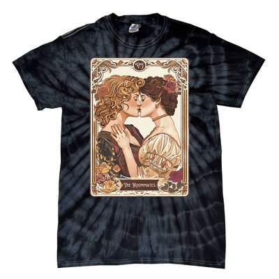 Lesbian Pride Tarot Card And They Were Roommates Tie-Dye T-Shirt