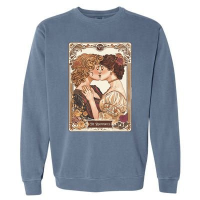 Lesbian Pride Tarot Card And They Were Roommates Garment-Dyed Sweatshirt