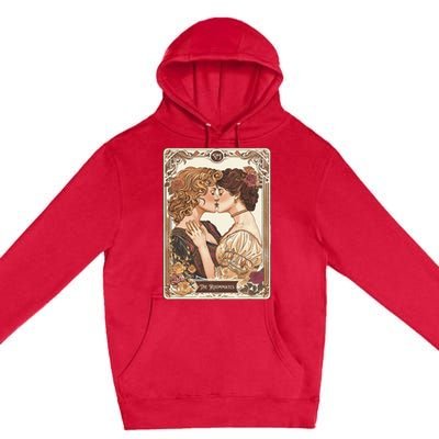 Lesbian Pride Tarot Card And They Were Roommates Premium Pullover Hoodie