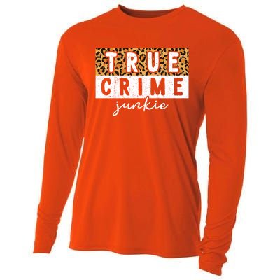 Leopard Print True Crime Podcast Junkie Lover Cute Gift Cooling Performance Long Sleeve Crew