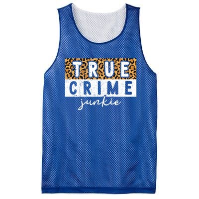 Leopard Print True Crime Podcast Junkie Lover Cute Gift Mesh Reversible Basketball Jersey Tank