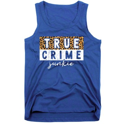 Leopard Print True Crime Podcast Junkie Lover Cute Gift Tank Top