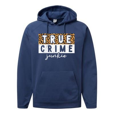 Leopard Print True Crime Podcast Junkie Lover Cute Gift Performance Fleece Hoodie