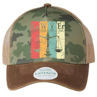 Lawyer Periodic Table Elements Nerd Lawyer Vintage Legacy Tie Dye Trucker Hat