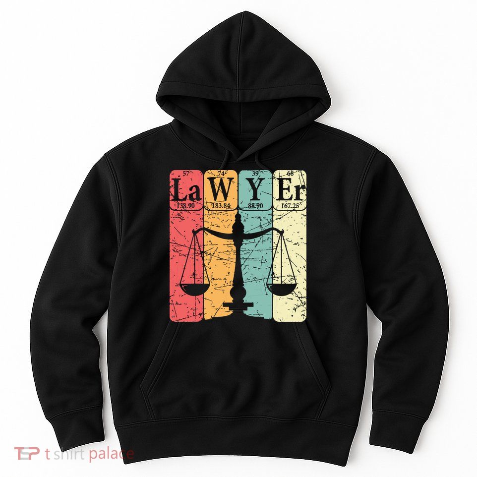 Lawyer Periodic Table Elements Nerd Lawyer Vintage Hoodie