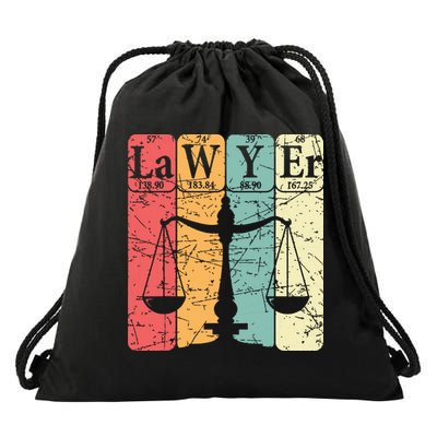 Lawyer Periodic Table Elements Nerd Lawyer Vintage Drawstring Bag