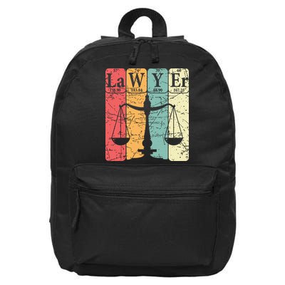 Lawyer Periodic Table Elements Nerd Lawyer Vintage 16 in Basic Backpack