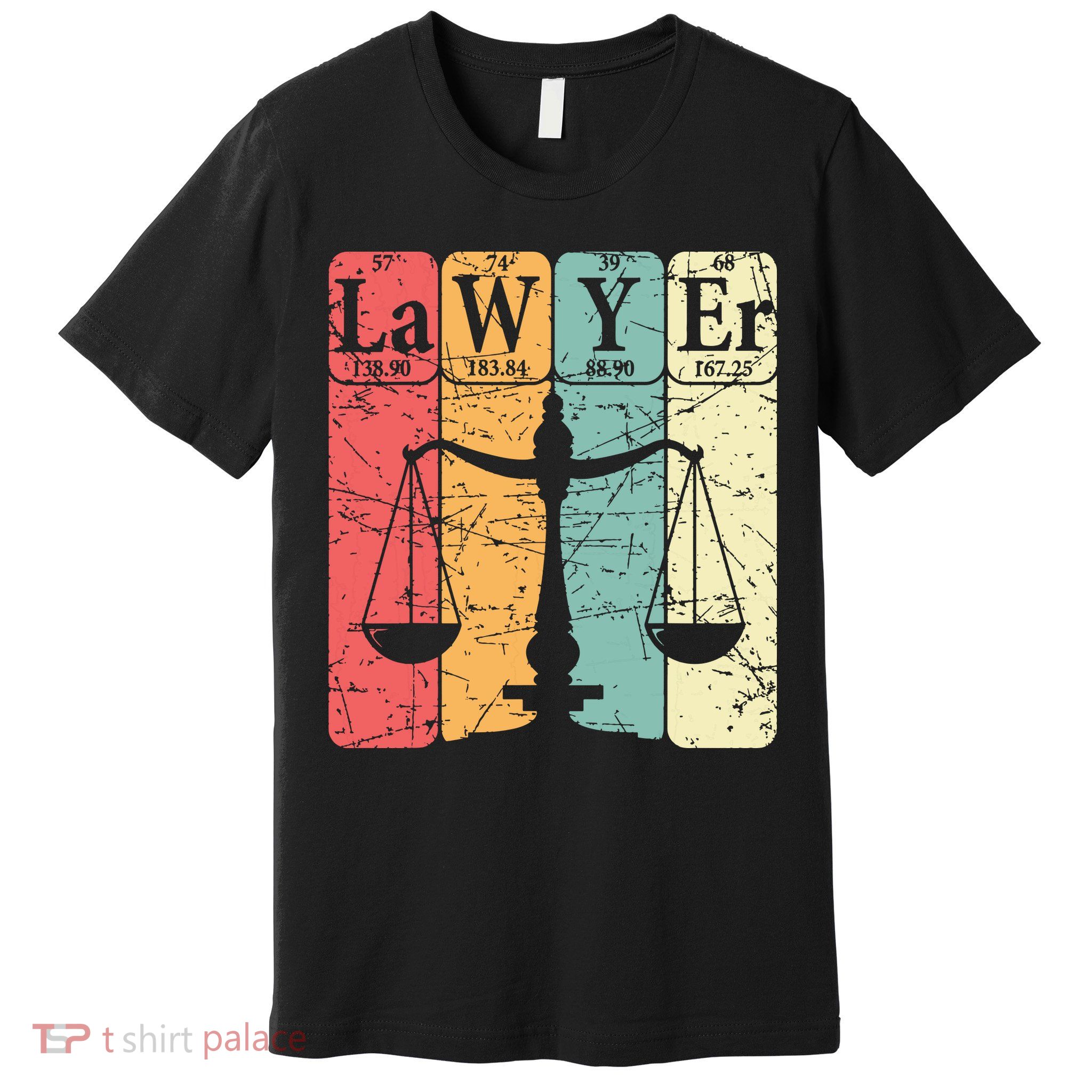 Lawyer Periodic Table Elements Nerd Lawyer Vintage Premium T-Shirt