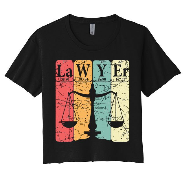 Lawyer Periodic Table Elements Nerd Lawyer Vintage Crop Top