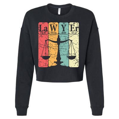 Lawyer Periodic Table Elements Nerd Lawyer Vintage Cropped Pullover Crew