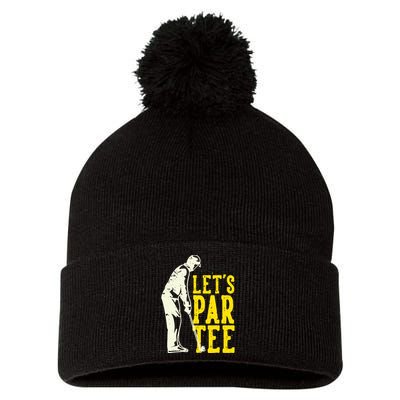 Let's Par Tee Golf Pom Pom 12in Knit Beanie