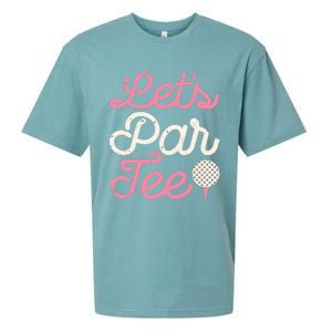 Let's Par Tee Funny Golf Golfer Girl Wo Party Team Sueded Cloud Jersey T-Shirt