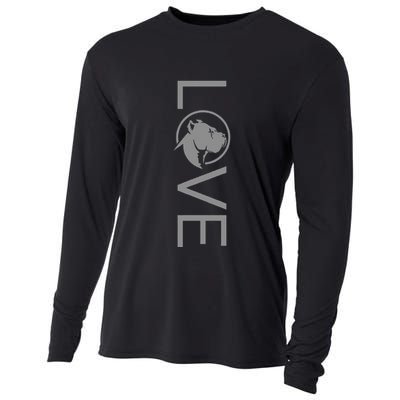 Love Pitbull Terrier Dog Apparel Pitbull Cooling Performance Long Sleeve Crew