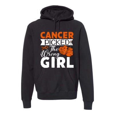 Leukemia Picked The Wrong Girl Premium Hoodie