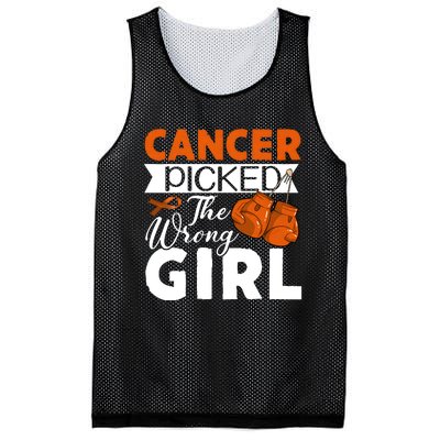 Leukemia Picked The Wrong Girl Mesh Reversible Basketball Jersey Tank