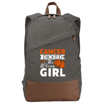 Leukemia Picked The Wrong Girl Cotton Canvas Backpack