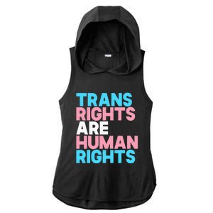 Lgbt Pride Tran Right Are Human Rights Ladies PosiCharge Tri-Blend Wicking Draft Hoodie Tank