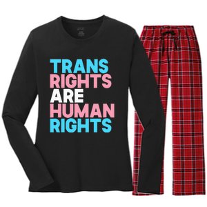 Lgbt Pride Tran Right Are Human Rights Women's Long Sleeve Flannel Pajama Set 