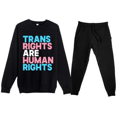 Lgbt Pride Tran Right Are Human Rights Premium Crewneck Sweatsuit Set