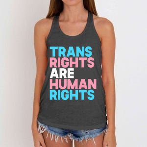 Lgbt Pride Tran Right Are Human Rights Women's Knotted Racerback Tank