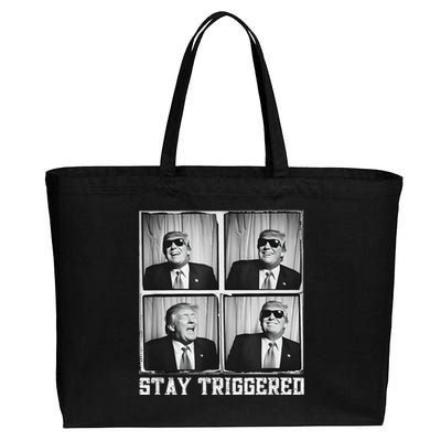 Laughing President Trump Photobooth Stay Triggered Cotton Canvas Jumbo Tote