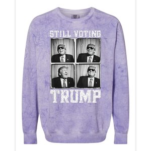 Laughing President Trump Photobooth Still Voting Trump Colorblast Crewneck Sweatshirt