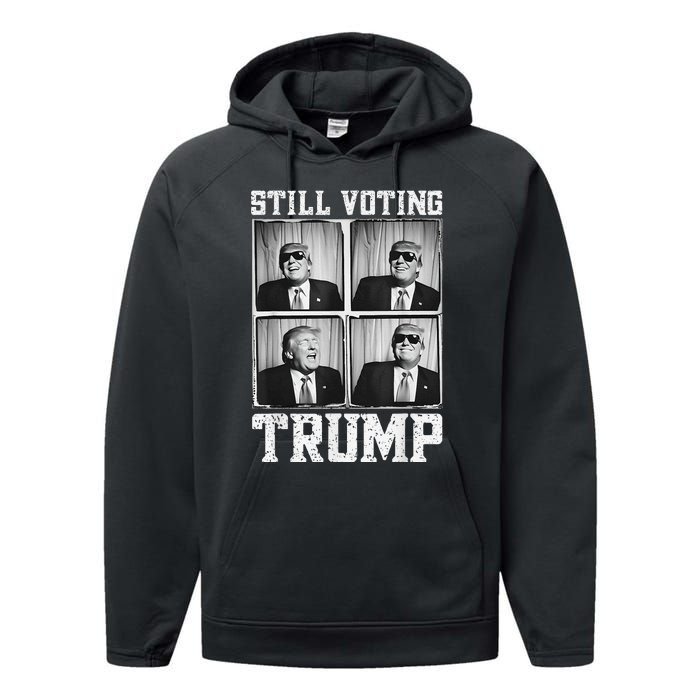 Laughing President Trump Photobooth Still Voting Trump Performance Fleece Hoodie