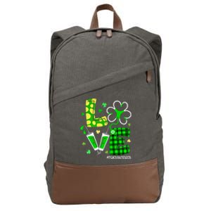 Love Psychiatric Tech Life Lucky Tech Patricks Day Shamrock Gift Cotton Canvas Backpack