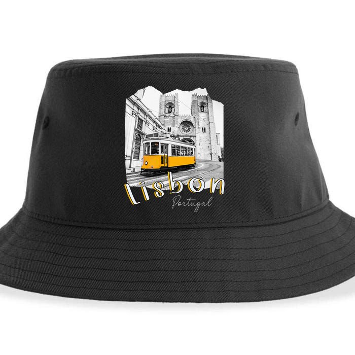 Lisbon Portugal Tram Portuguese Souvenirs Lisboa Lisbon City Sustainable Bucket Hat