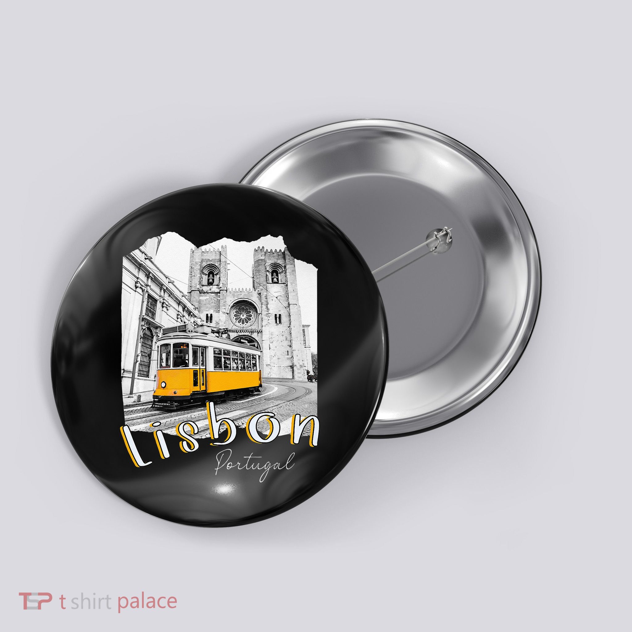 Lisbon Portugal Tram Portuguese Souvenirs Lisboa Lisbon City Button