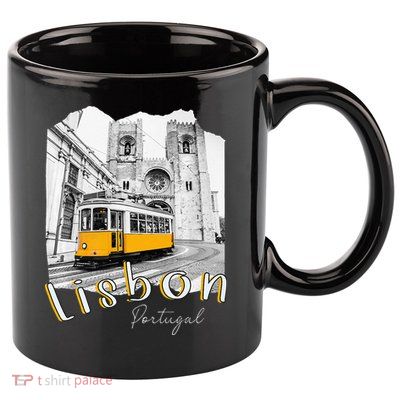 Lisbon Portugal Tram Portuguese Souvenirs Lisboa Lisbon City 11oz C Handle Ceramic Mug