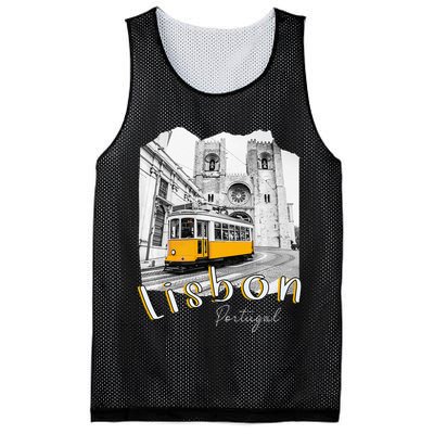 Lisbon Portugal Tram Portuguese Souvenirs Lisboa Lisbon City Mesh Reversible Basketball Jersey Tank