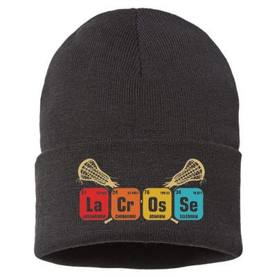 Lacrosse Periodic Table Of Elements Chemistry Sport Sustainable Knit Beanie